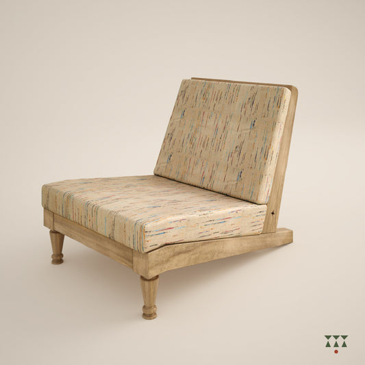 Rumi, a silk upholstered lounge chair