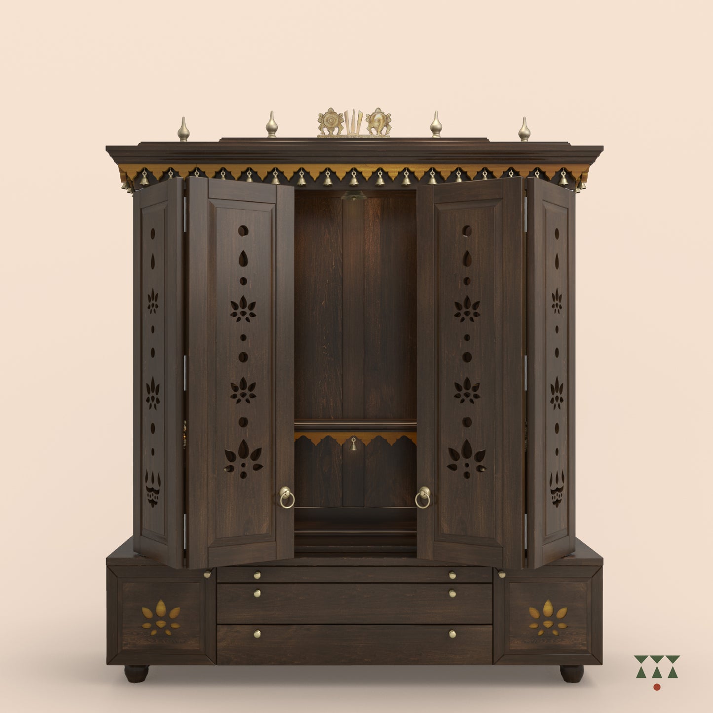 Sumukha | Artisanal Wooden Mandir for Home