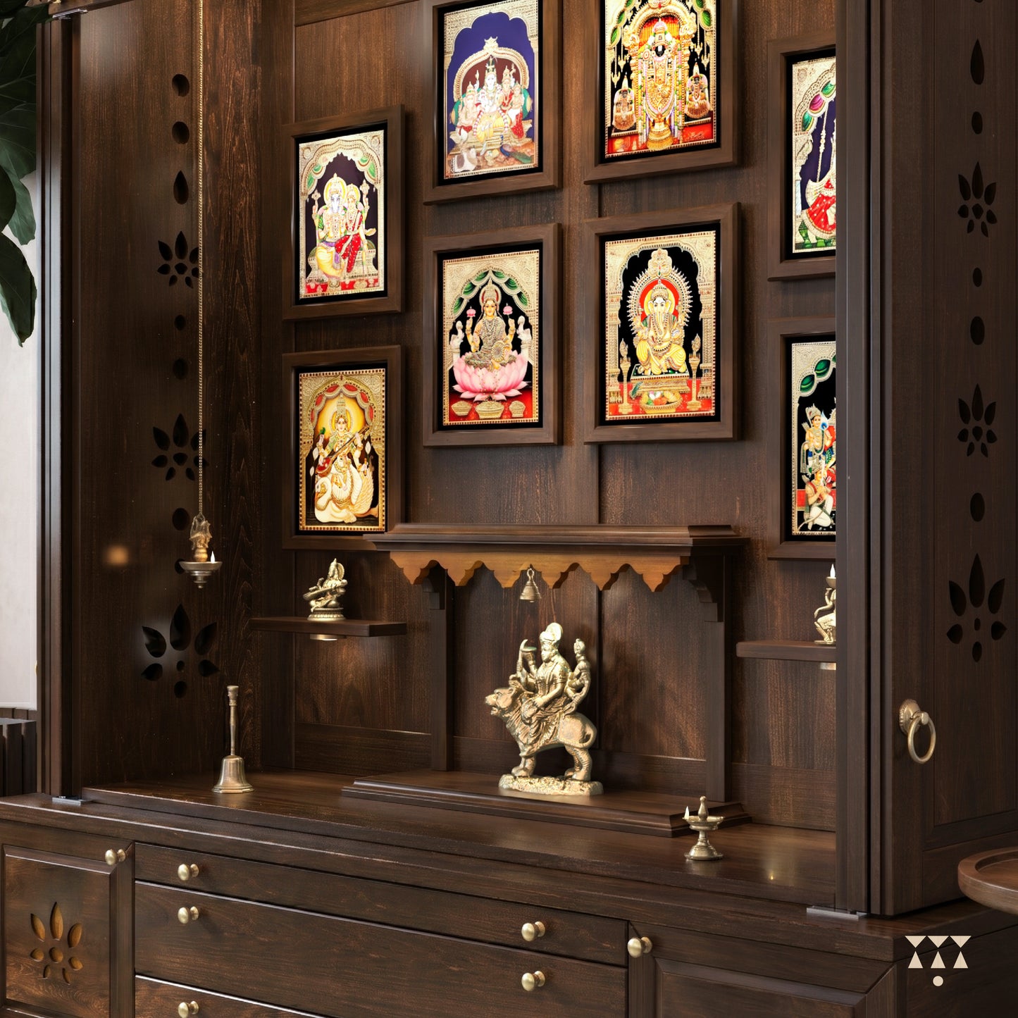 Sumukha | Artisanal Wooden Mandir for Home