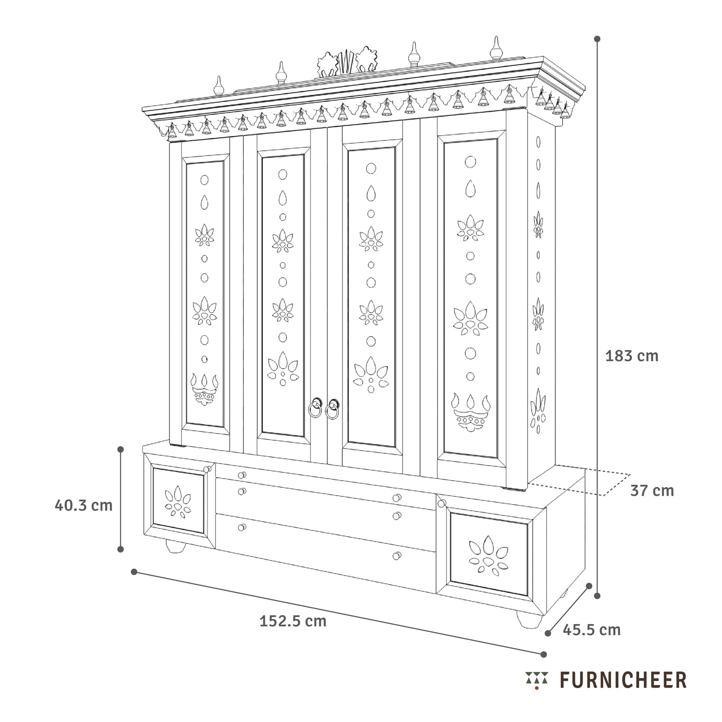 Sumukha | Artisanal Wooden Mandir for Home