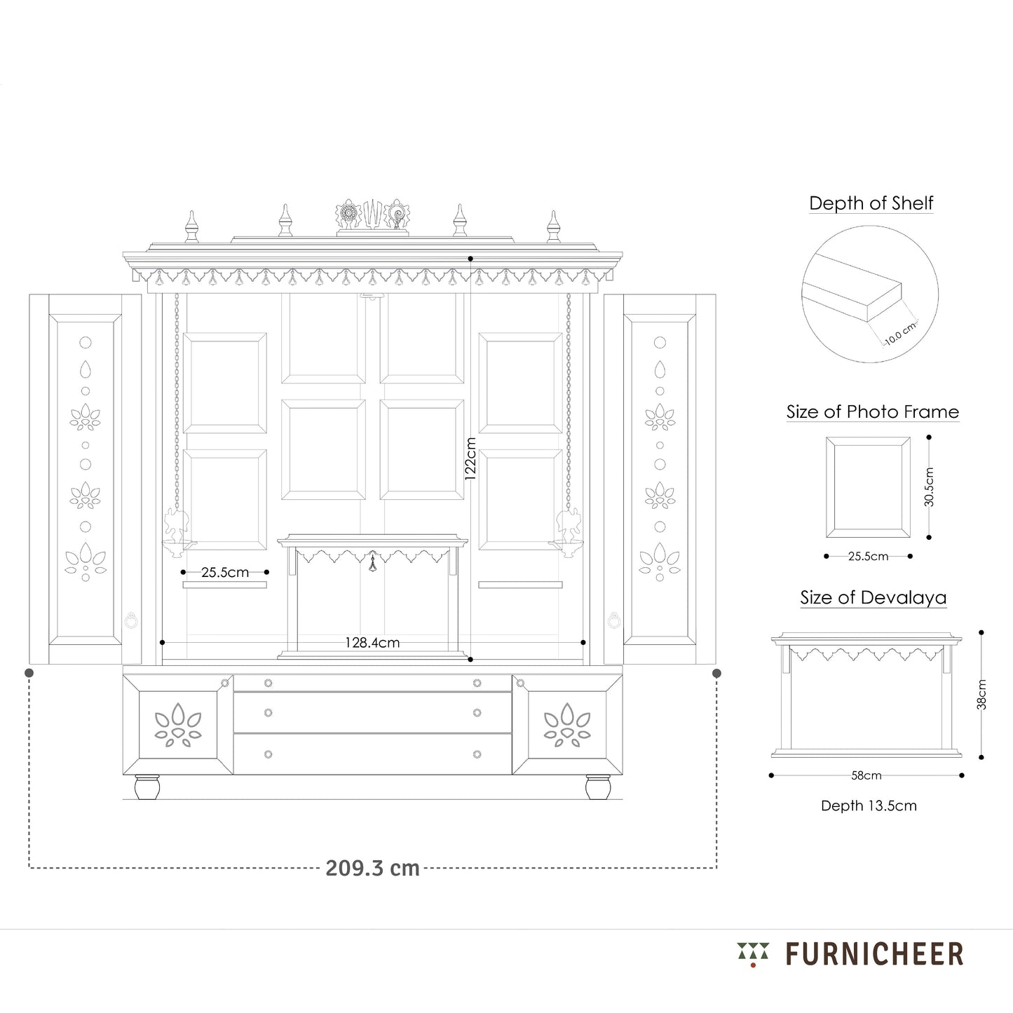 Sumukha | Artisanal Wooden Mandir for Home