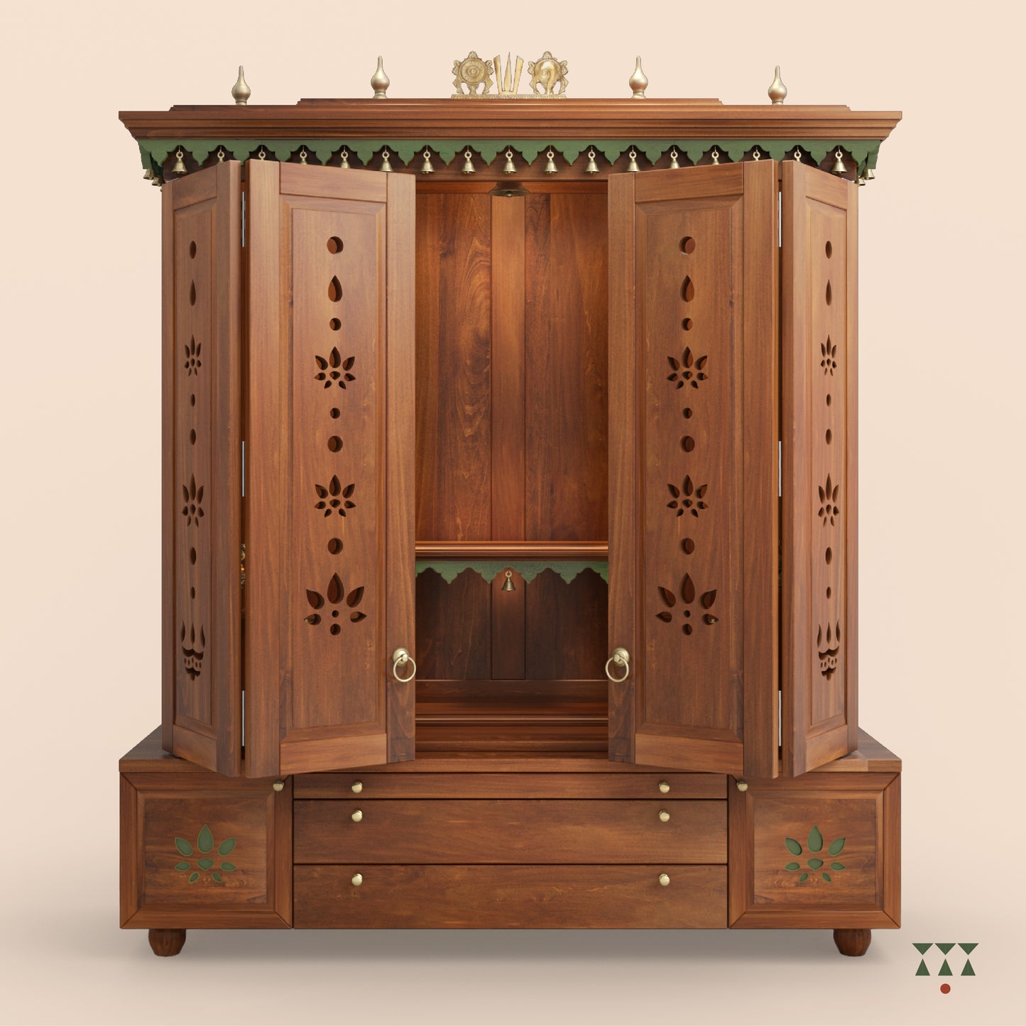 Sumukha | Artisanal Wooden Mandir for Home