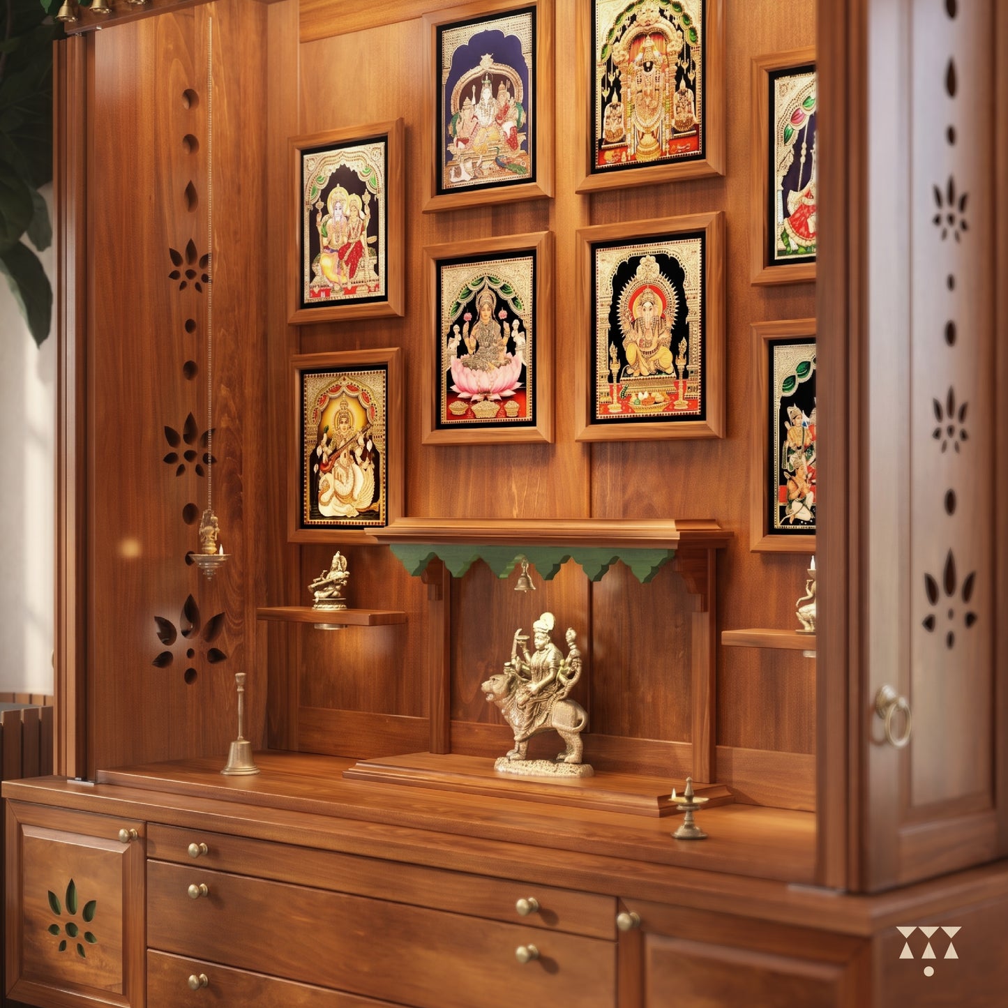 Sumukha | Artisanal Wooden Mandir for Home
