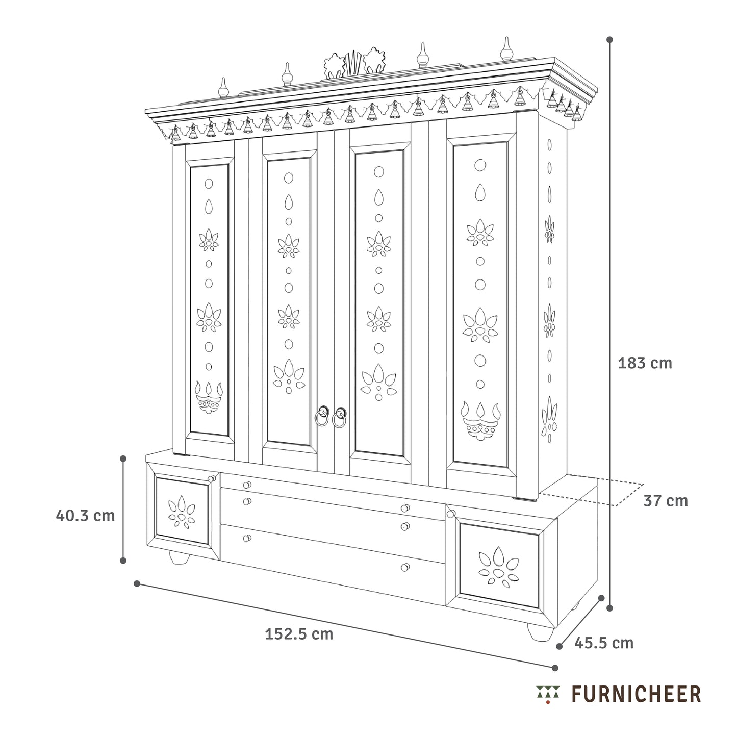 Sumukha | Artisanal Wooden Mandir for Home