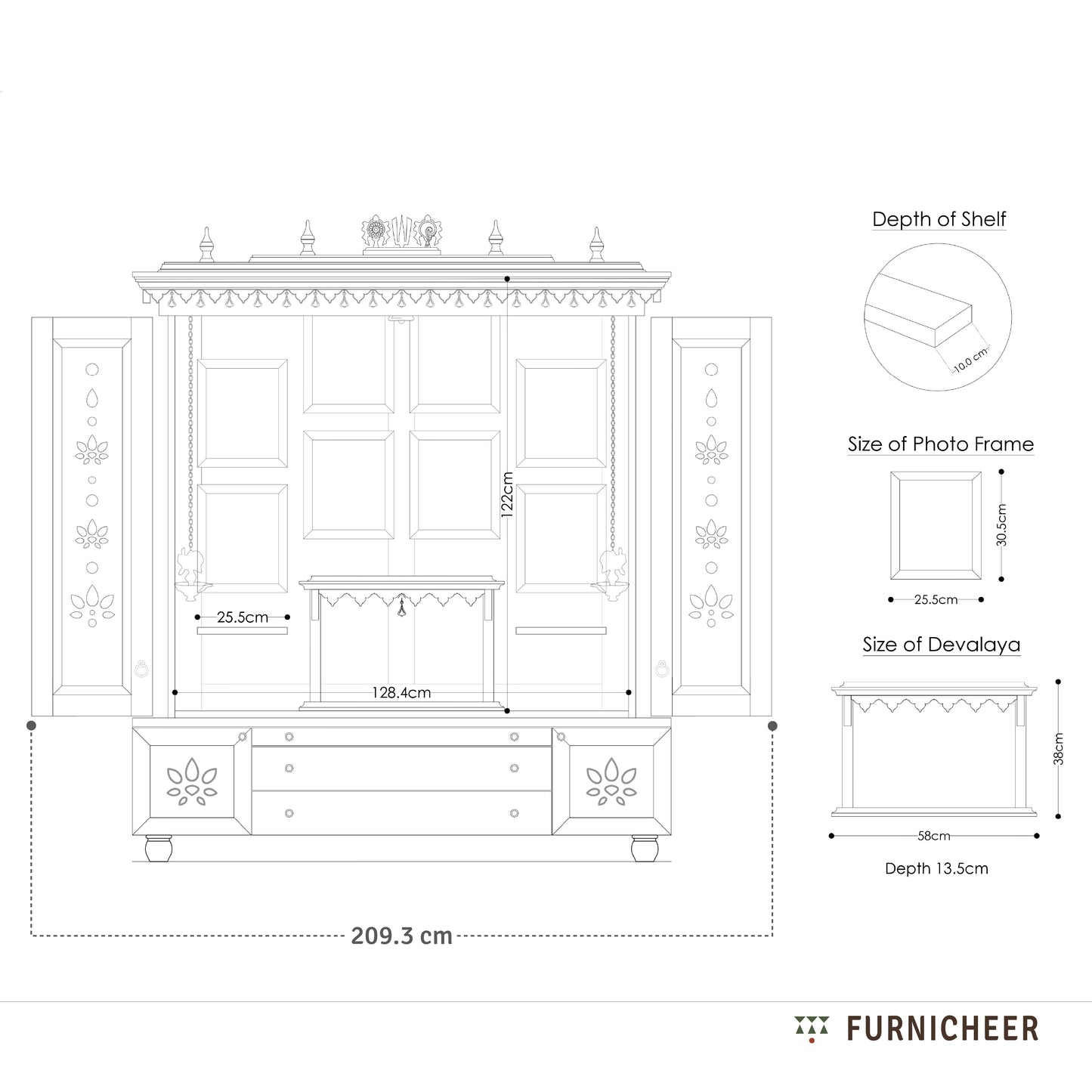 Sumukha | Artisanal Wooden Mandir for Home