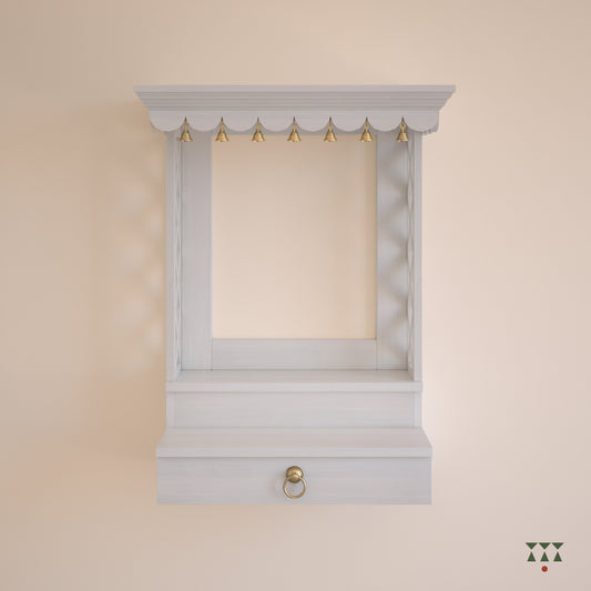 Tarun, a solid wood wall mounted Mandir