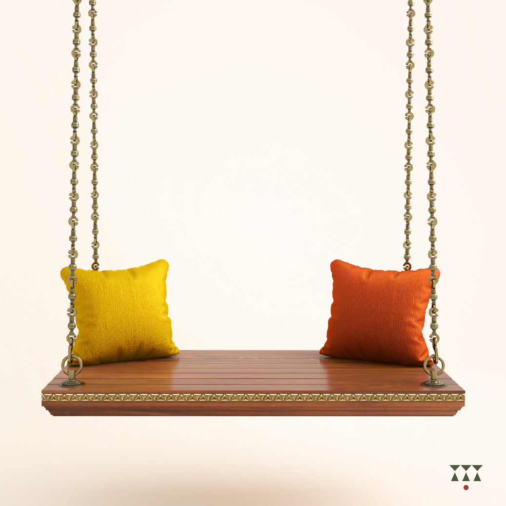 Vrisa Gold, handcrafted indoor wooden Swing