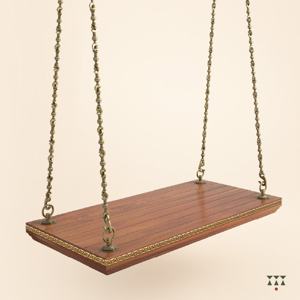 Vrisa Gold, handcrafted indoor wooden Swing