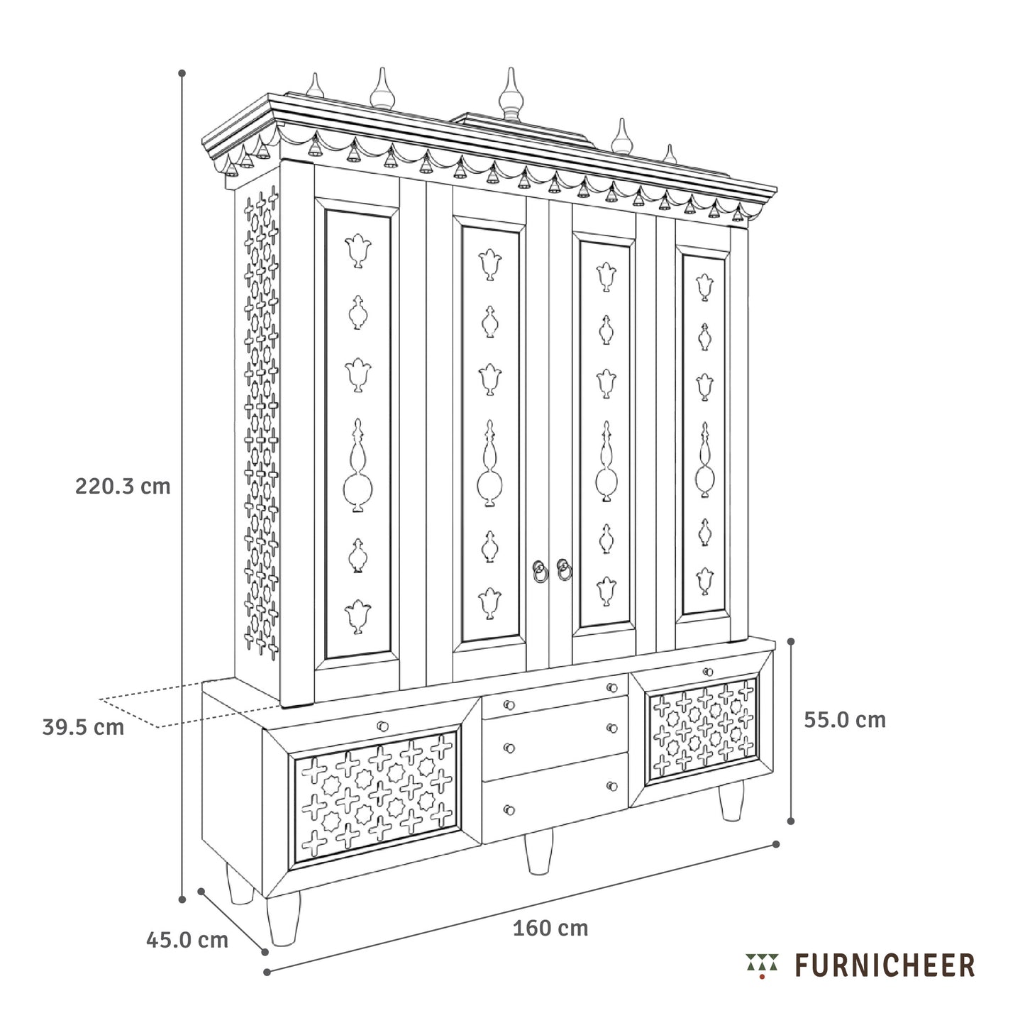 Vignaharta, a traditional wooden Mandir design
