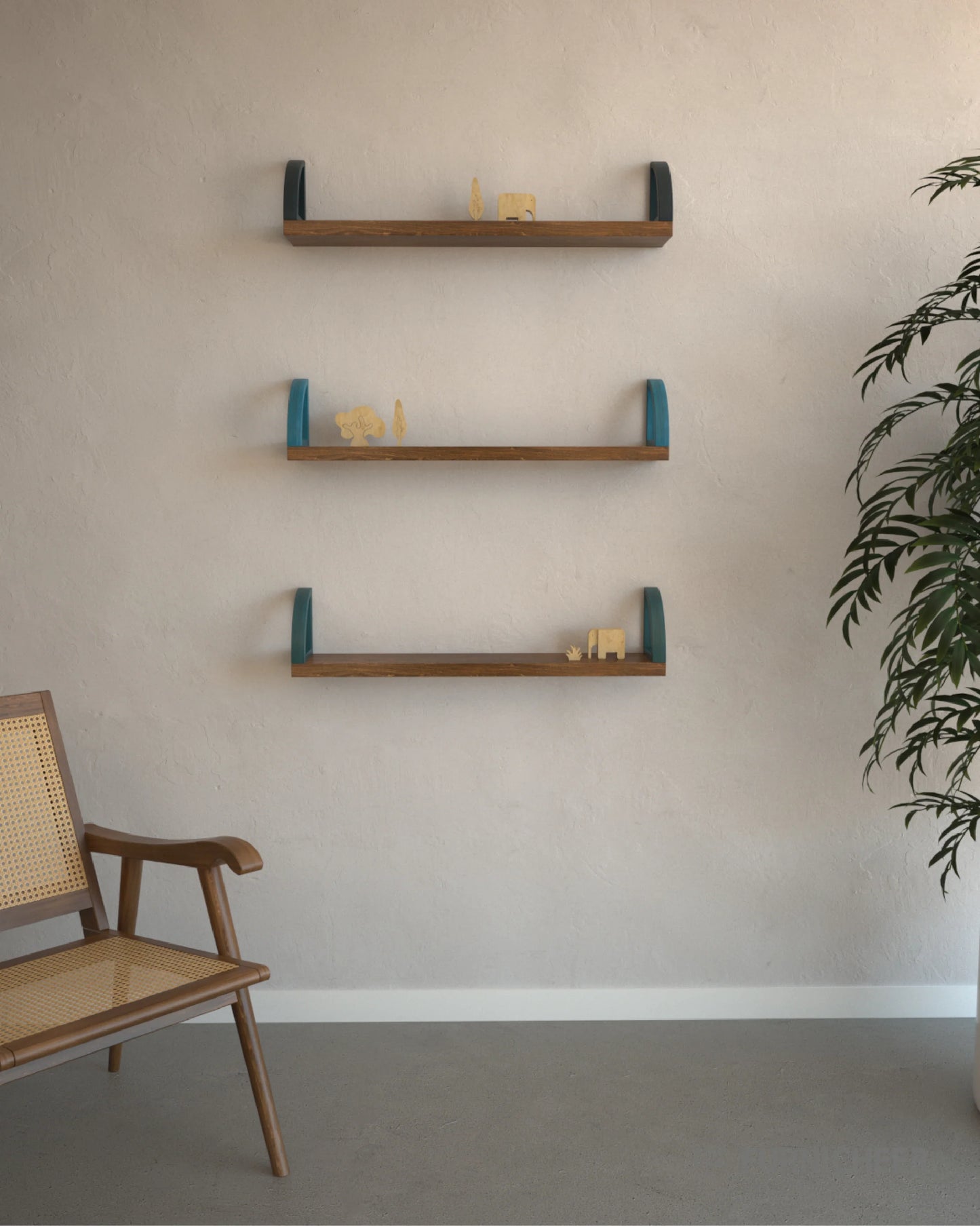 Sleek Floating Wooden Shelf for Wall 